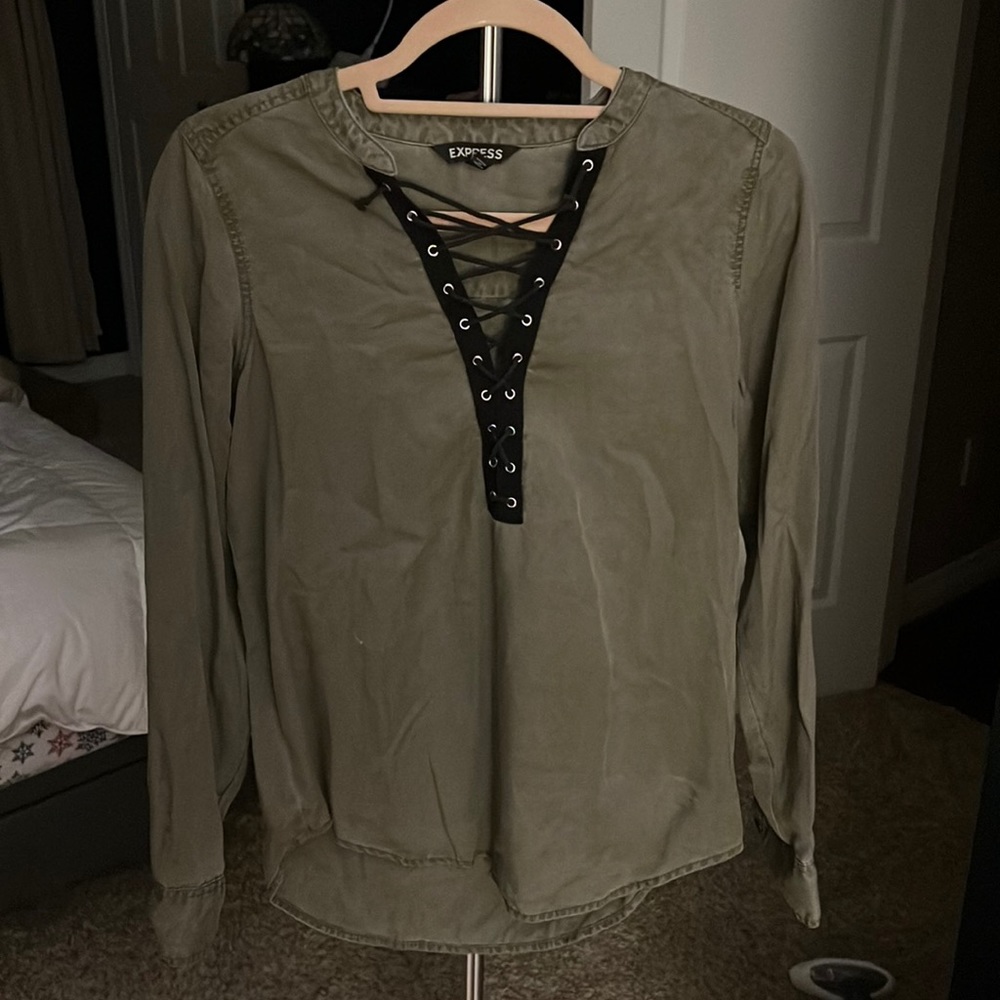 Express green blouse shirt